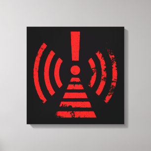 Retro Keep Back Energy Warning Symbol Canvas Print