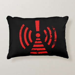 Retro Keep Back Energy Warning Symbol Decorative Cushion