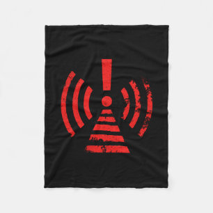 Retro Keep Back Energy Warning Symbol Fleece Blanket