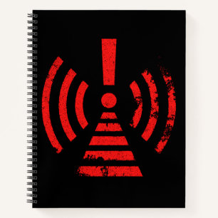 Retro Keep Back Energy Warning Symbol Notebook