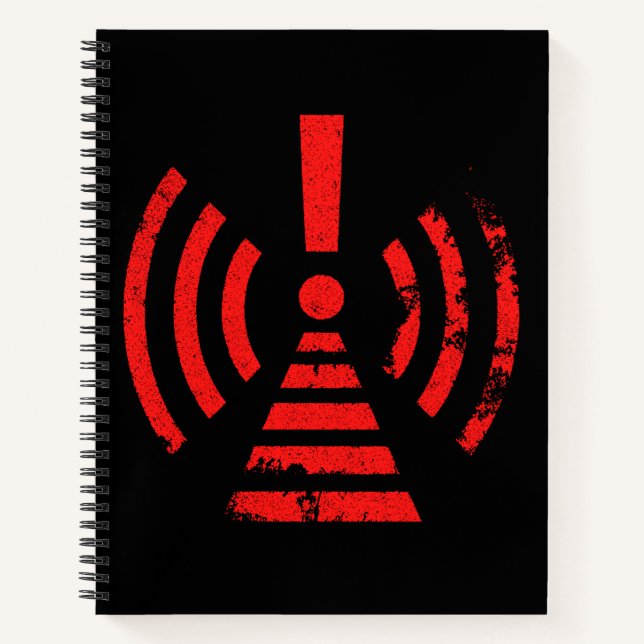 Retro Keep Back Energy Warning Symbol Notebook (Front)