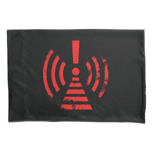 Retro Keep Back Energy Warning Symbol Pillowcase