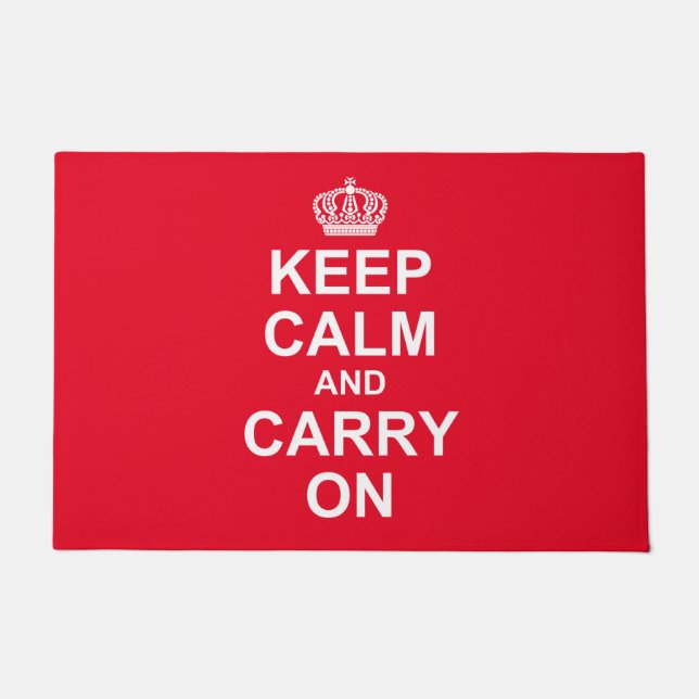 Retro "Keep Calm And Carry On" Message, Doormat (Front)