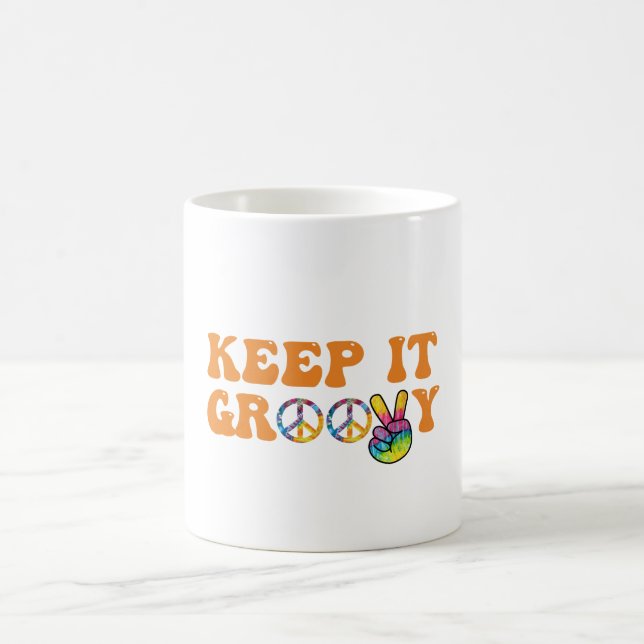 Retro keep it groovy coffee mug (Center)