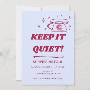Retro Keep It Quiet Surprise Birthday Invitation
