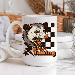 Retro Keep Talking Feral Possum: Angry Wild Animal Coffee Mug