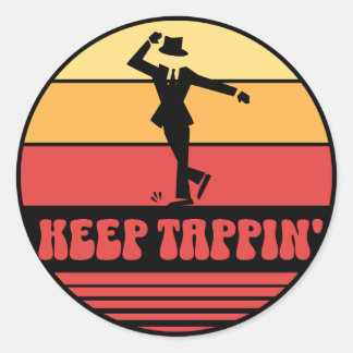Retro Keep Tappin' Tap Dancer Classic Round Sticker