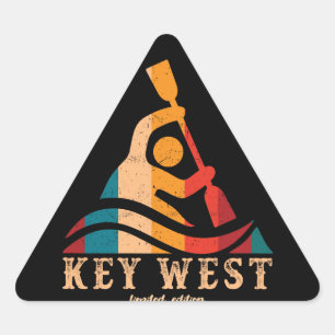 Retro Key West Kayaking Triangle Sticker