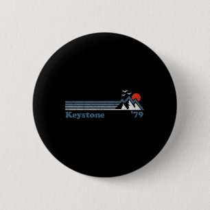 Retro Keystone Ski Resort Colorado Snowboard Skiin 6 Cm Round Badge
