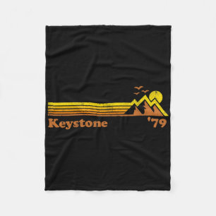 Retro Keystone Ski Resort Colorado Snowboard Skiin Fleece Blanket