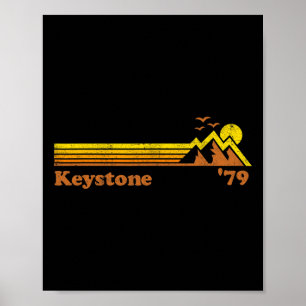 Retro Keystone Ski Resort Colorado Snowboard Skiin Poster