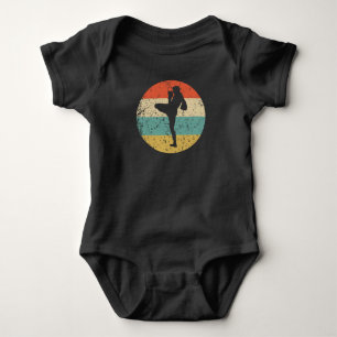 Retro Kick Boxer Icon Kick Boxing Baby Bodysuit