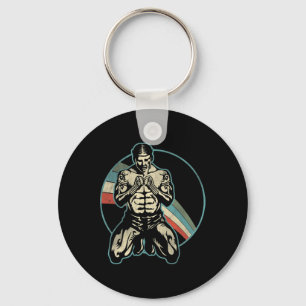Retro Kickboxing Martial Art And Kickboxing Lovers Key Ring