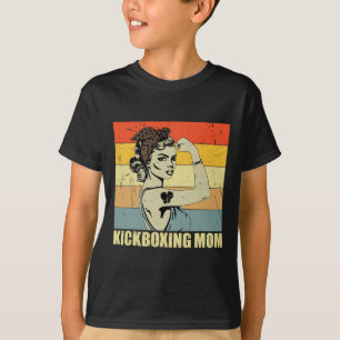 Retro Kickboxing Mom Martial Art Lover Vintage Mot T-Shirt