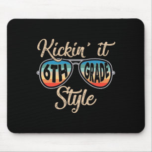 Retro Kickin It 6th Grade Style Teacher Back To Sc Mouse Mat
