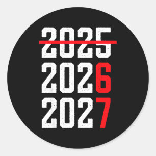 Retro Kids Funny Happy New Year 2026 2027 67 Meme  Classic Round Sticker