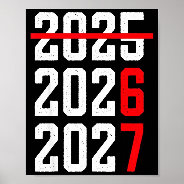 Retro Kids Funny Happy New Year 2026 2027 67 Meme  Poster (Front)