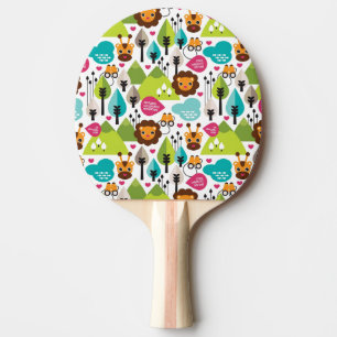 retro kids safari lion wildlife ping pong paddle