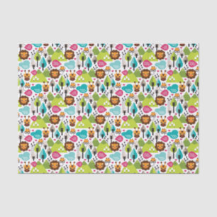 retro kids safari lion wildlife tissue paper
