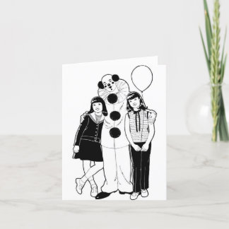 Retro Kids with Clown  Thank You Card