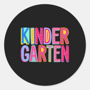Retro Kindergarten Rainbow Vibes Teacher Kids Ck T Classic Round Sticker