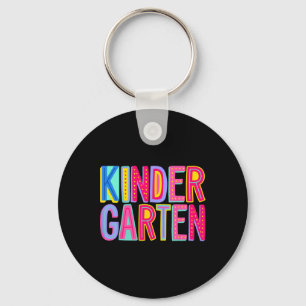 Retro Kindergarten Rainbow Vibes Teacher Kids Ck T Key Ring