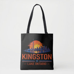 Retro Kingston Lake Ontario Sunset Art Tote Bag