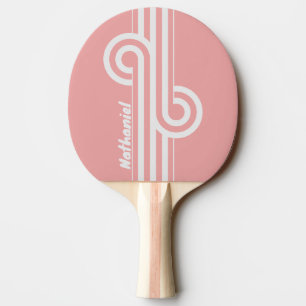 Retro Kiss Dual Stripe Loop with Name Ping Pong Paddle