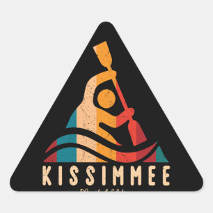 Retro Kissimmee Kayaking Triangle Sticker