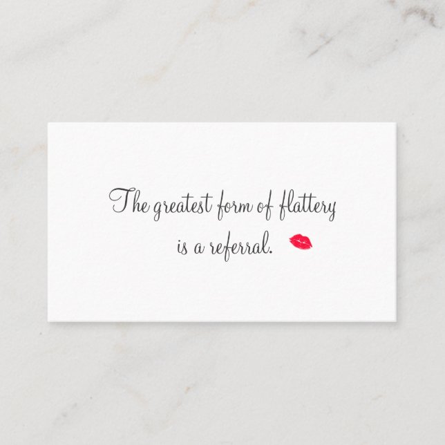 Retro Kissing Lips Cosmetology Referral Card (Front)