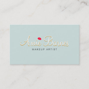 Retro Kissing Lips Makeup Artist Cosmetology Business Card