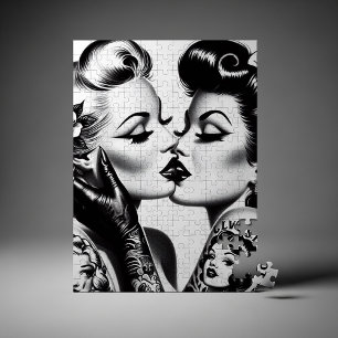 Retro Kissing Pin-ups Jigsaw Puzzle
