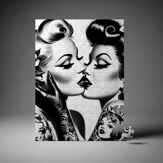Retro Kissing Pin-ups Jigsaw Puzzle (Creator Uploaded)