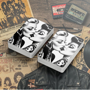 Retro Kissing Pin-ups Playing Cards