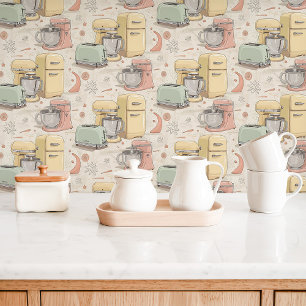 Retro Kitchen Appliances Wallpaper