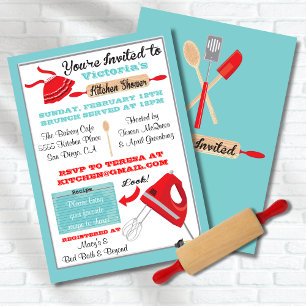 Retro Kitchen Bridal Shower Invitations