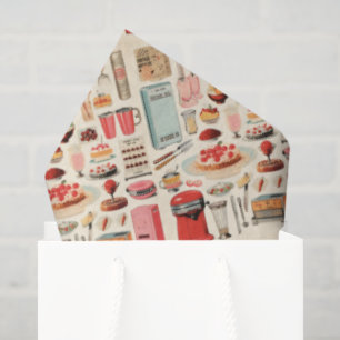 Retro Kitchen Cakes and Tools Tissue Paper