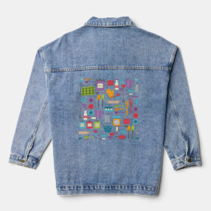 retro kitchen chef cook baking denim jacket