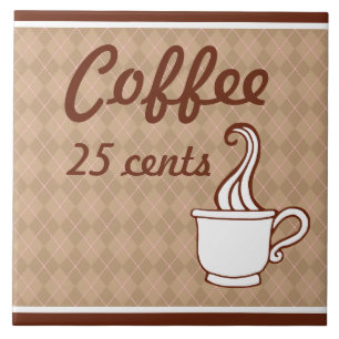 Retro Kitchen Coffee Shop Trivet Tile Gift