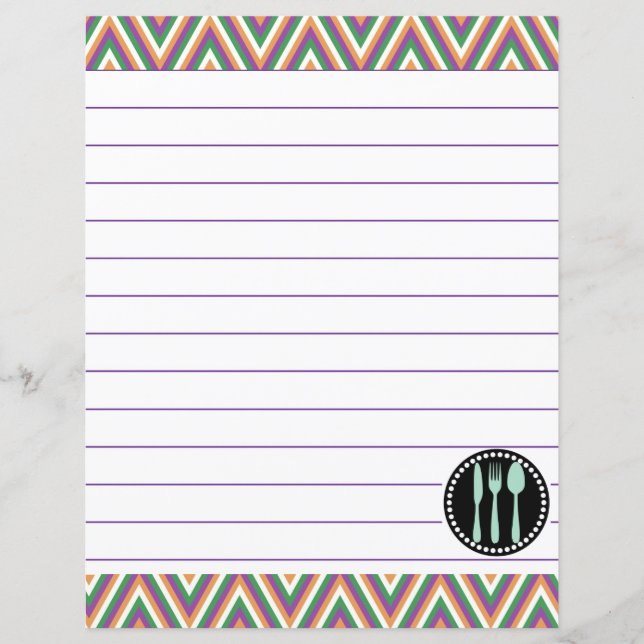 Retro Kitchen Cooking Utensils Zigzag Chevron (Front)