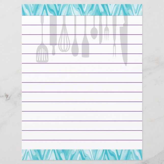 Retro Kitchen Cooking Utensils Zigzag Chevron (Front)