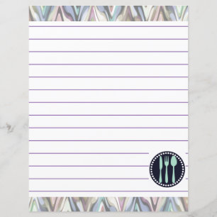 Retro Kitchen Cooking Utensils Zigzag Chevron