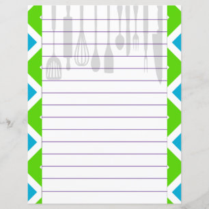 Retro Kitchen Cooking Utensils Zigzag Chevron