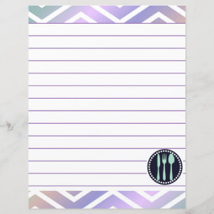 Retro Kitchen Cooking Utensils Zigzag Chevron