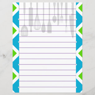 Retro Kitchen Cooking Utensils Zigzag Chevron