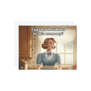 Retro Kitchen Eggs For Breakfast in this economy  Postcard