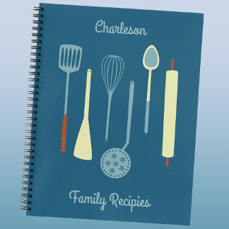 Retro Kitchen Family Recipe Personalised Notebook