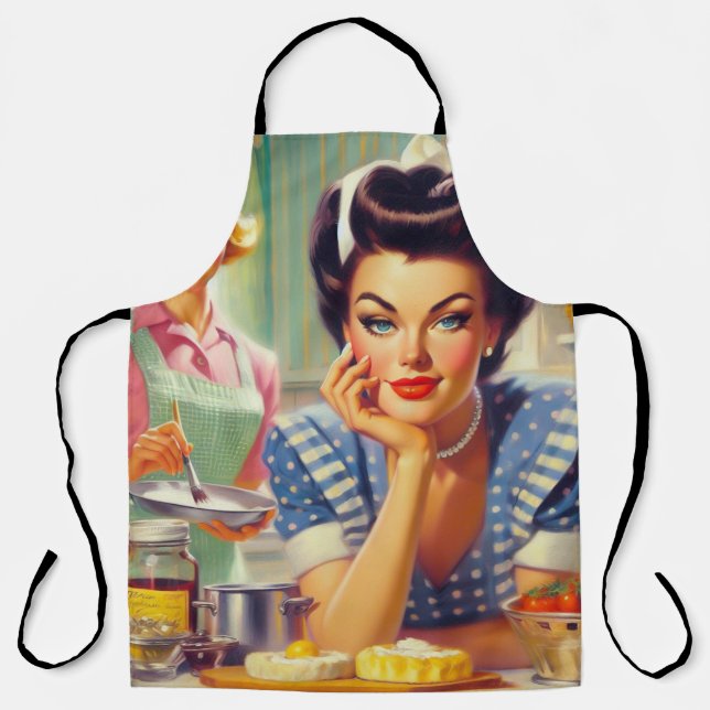 Retro Kitchen Painting Apron (Front)