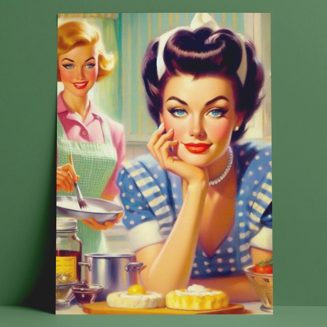 Retro Kitchen Painting Postcard (Creator Uploaded)