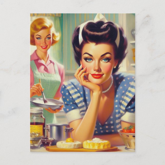 Retro Kitchen Painting Postcard (Front)